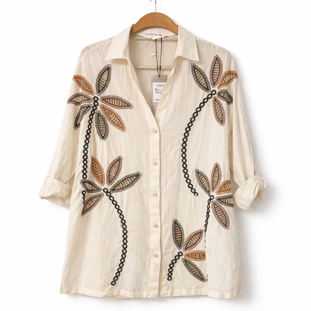 Primark x Paula Echevarria Embroidered Cotton Beach Cover Up NWT S